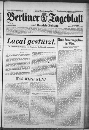 Berliner Tageblatt und Handels-Zeitung vom 17.02.1932
