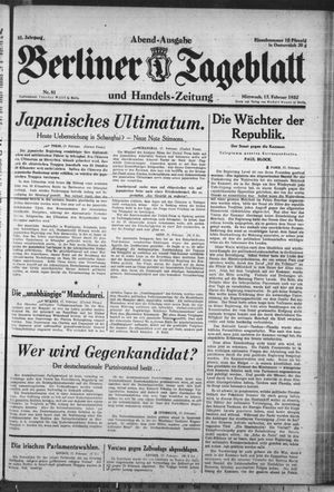 Berliner Tageblatt und Handels-Zeitung vom 17.02.1932