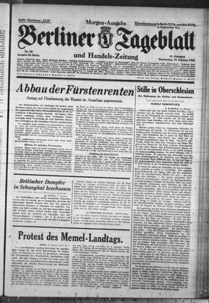 Berliner Tageblatt und Handels-Zeitung vom 18.02.1932