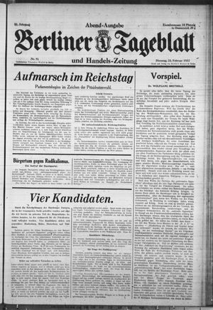 Berliner Tageblatt und Handels-Zeitung vom 23.02.1932