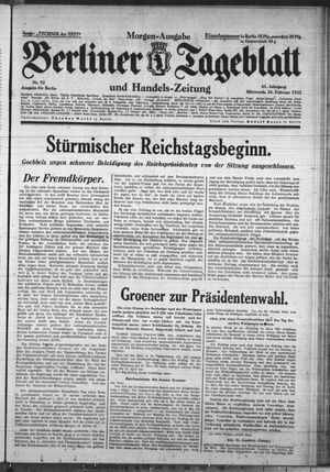 Berliner Tageblatt und Handels-Zeitung vom 24.02.1932