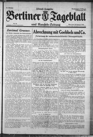 Berliner Tageblatt und Handels-Zeitung vom 24.02.1932