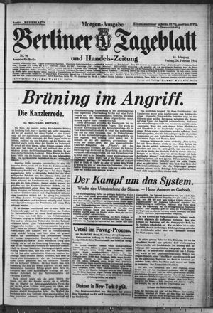 Berliner Tageblatt und Handels-Zeitung vom 26.02.1932