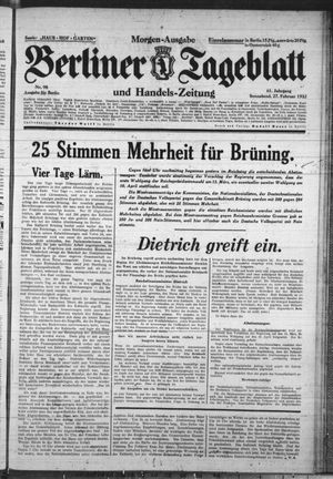 Berliner Tageblatt und Handels-Zeitung vom 27.02.1932