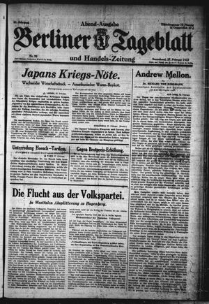 Berliner Tageblatt und Handels-Zeitung vom 27.02.1932