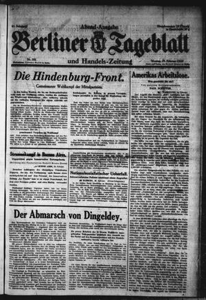 Berliner Tageblatt und Handels-Zeitung vom 29.02.1932