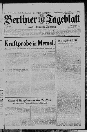 Berliner Tageblatt und Handels-Zeitung vom 02.03.1932