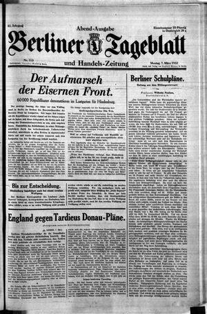 Berliner Tageblatt und Handels-Zeitung vom 07.03.1932