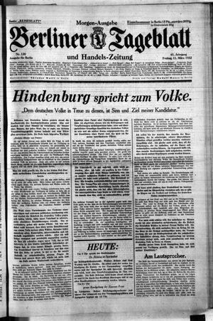 Berliner Tageblatt und Handels-Zeitung vom 11.03.1932