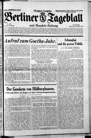 Berliner Tageblatt und Handels-Zeitung vom 16.03.1932