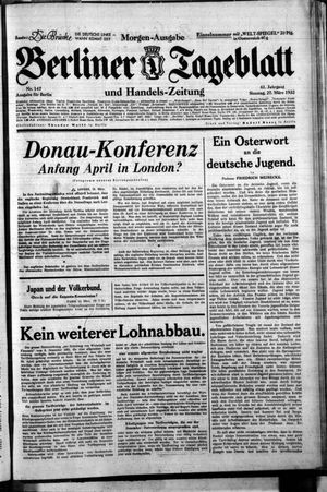 Berliner Tageblatt und Handels-Zeitung vom 27.03.1932