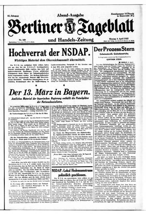 Berliner Tageblatt und Handels-Zeitung on Apr 4, 1932
