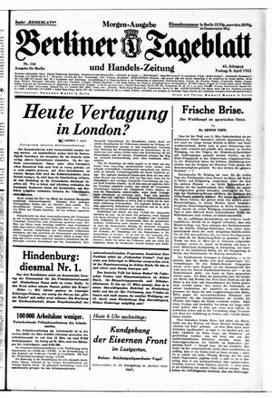 Berliner Tageblatt und Handels-Zeitung vom 08.04.1932