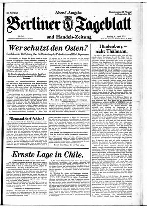 Berliner Tageblatt und Handels-Zeitung vom 08.04.1932