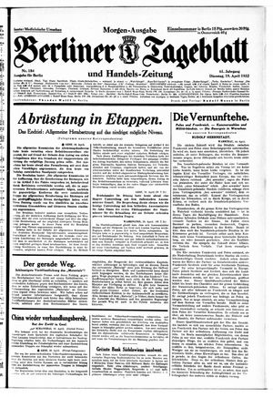 Berliner Tageblatt und Handels-Zeitung vom 19.04.1932