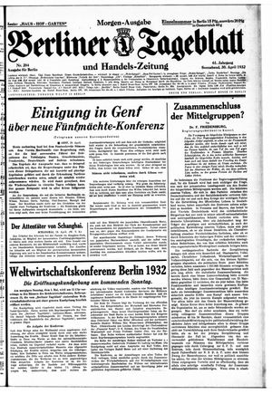 Berliner Tageblatt und Handels-Zeitung vom 30.04.1932