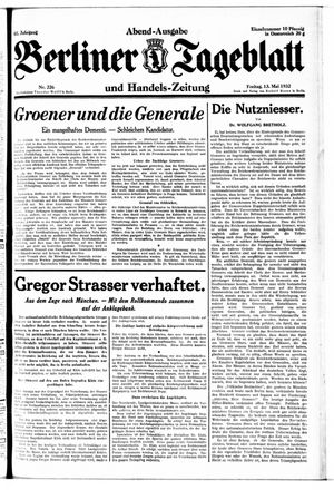 Berliner Tageblatt und Handels-Zeitung vom 13.05.1932