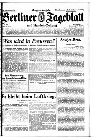 Berliner Tageblatt und Handels-Zeitung vom 19.05.1932