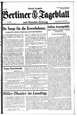 Berliner Tageblatt und Handels-Zeitung vom 19.05.1932