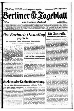 Berliner Tageblatt und Handels-Zeitung vom 22.05.1932