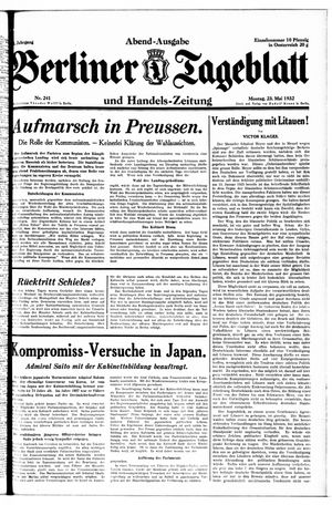 Berliner Tageblatt und Handels-Zeitung vom 23.05.1932