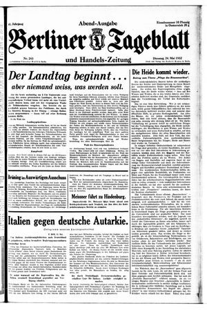 Berliner Tageblatt und Handels-Zeitung on May 24, 1932