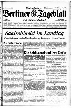 Berliner Tageblatt und Handels-Zeitung on May 26, 1932