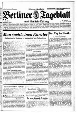 Berliner Tageblatt und Handels-Zeitung vom 31.05.1932