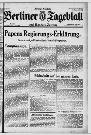 Berliner Tageblatt und Handels-Zeitung vom 04.06.1932