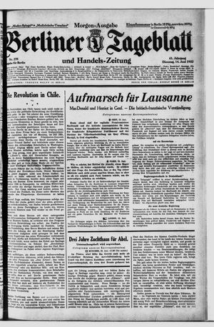 Berliner Tageblatt und Handels-Zeitung on Jun 14, 1932