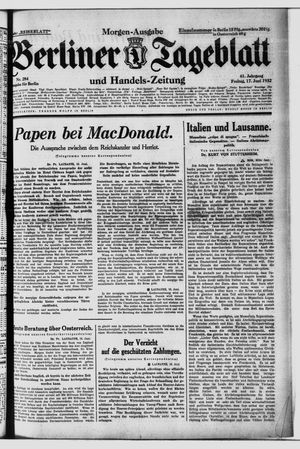 Berliner Tageblatt und Handels-Zeitung vom 17.06.1932