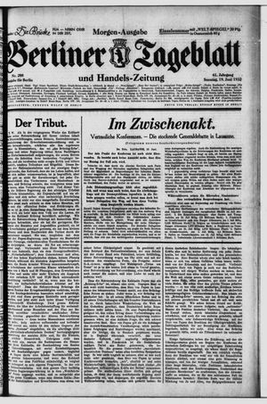 Berliner Tageblatt und Handels-Zeitung vom 19.06.1932