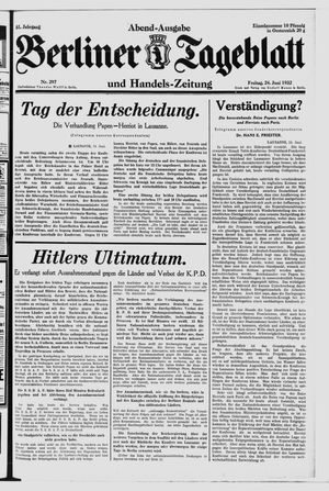Berliner Tageblatt und Handels-Zeitung vom 24.06.1932