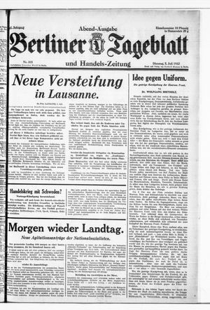 Berliner Tageblatt und Handels-Zeitung vom 05.07.1932