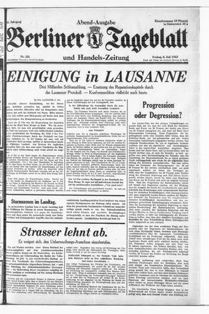 Berliner Tageblatt und Handels-Zeitung vom 08.07.1932