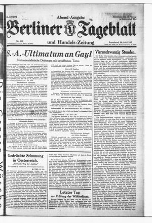 Berliner Tageblatt und Handels-Zeitung vom 16.07.1932