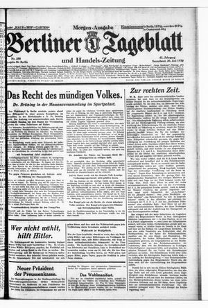 Berliner Tageblatt und Handels-Zeitung on Jul 30, 1932