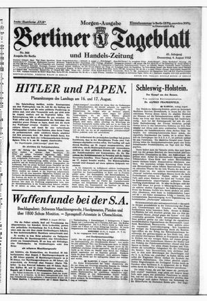 Berliner Tageblatt und Handels-Zeitung vom 04.08.1932