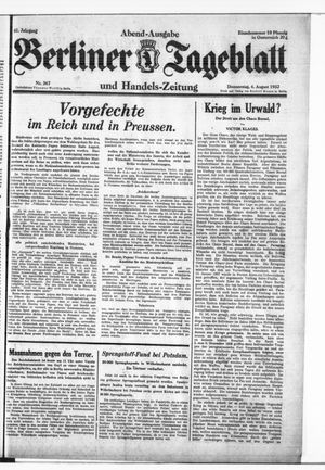 Berliner Tageblatt und Handels-Zeitung vom 04.08.1932