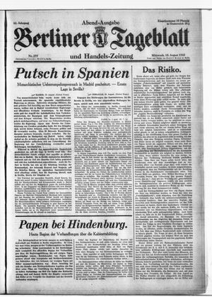 Berliner Tageblatt und Handels-Zeitung vom 10.08.1932
