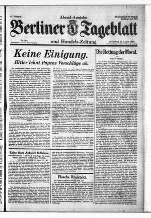 Berliner Tageblatt und Handels-Zeitung vom 13.08.1932