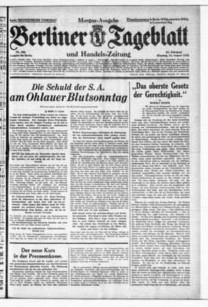 Berliner Tageblatt und Handels-Zeitung vom 16.08.1932