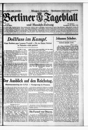 Berliner Tageblatt und Handels-Zeitung vom 20.08.1932