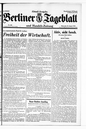 Berliner Tageblatt und Handels-Zeitung on Aug 24, 1932