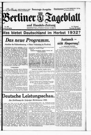 Berliner Tageblatt und Handels-Zeitung vom 28.08.1932