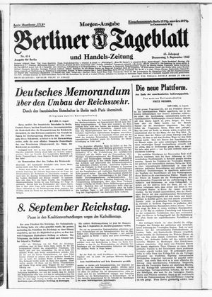 Berliner Tageblatt und Handels-Zeitung vom 01.09.1932