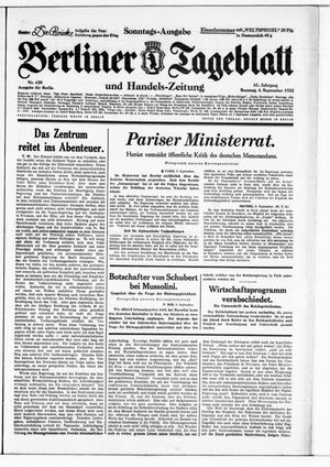 Berliner Tageblatt und Handels-Zeitung vom 04.09.1932