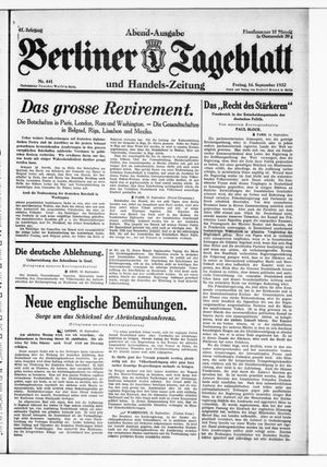 Berliner Tageblatt und Handels-Zeitung on Sep 16, 1932