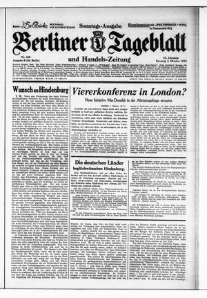Berliner Tageblatt und Handels-Zeitung on Oct 2, 1932