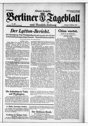 Berliner Tageblatt und Handels-Zeitung vom 03.10.1932